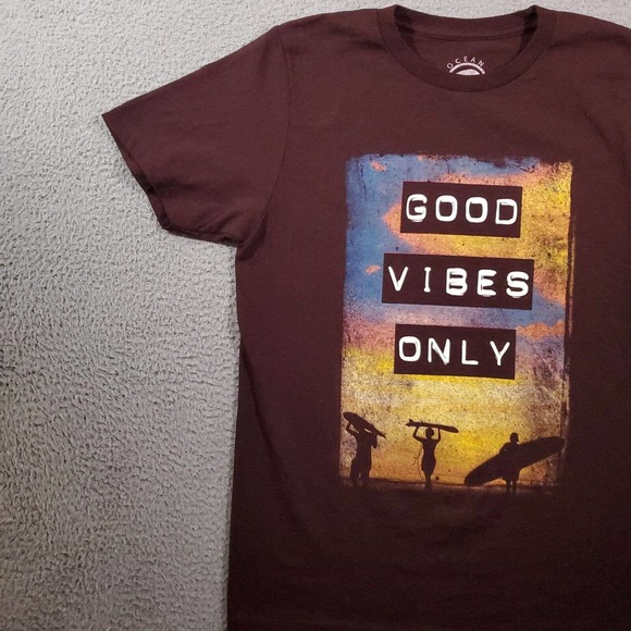 Ocean Current Shirt Boys Large Red Good Vibes Only‎ Surfer Beach Summer Graphic - Picture 4 of 9